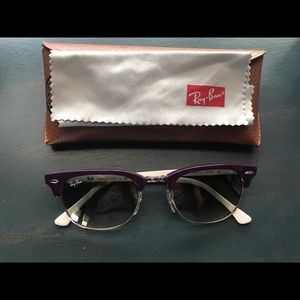 Ray Ban Clubmaster Purple and White